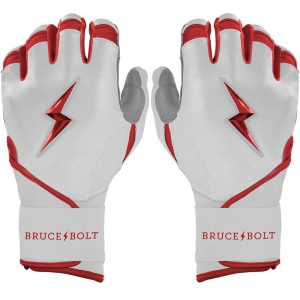 PREMIUM PRO CHROME Series Long Cuff Batting Gloves | RED