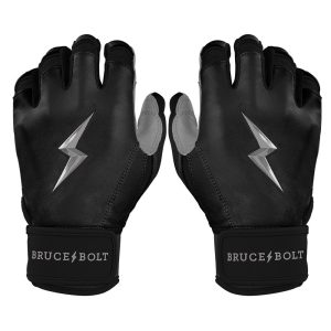PREMIUM PRO CHROME Series Short Cuff Batting Gloves | BLACK