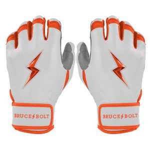 PREMIUM PRO CHROME Series Short Cuff Batting Gloves | ORANGE