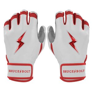 PREMIUM PRO CHROME Series Short Cuff Batting Gloves | Red