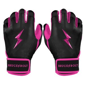 PREMIUM PRO Creator Series Short Cuff Batting Gloves | BLACK w/ HOT PINK