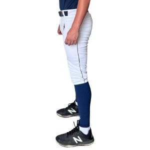 Premium Pro Baseball Knicker Pant w/ Piping - White/Navy