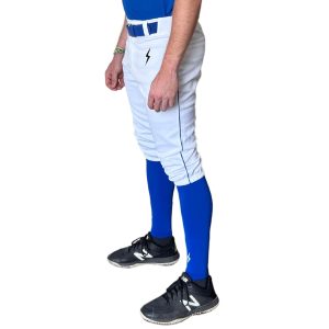 Premium Pro Baseball Knicker Pant w/ Piping - White/Royal Blue