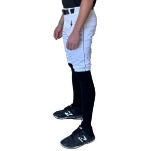 Premium Pro Baseball Short Pant w/ Piping - White/Black