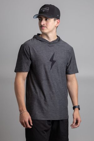 BOLT SuperSoft Short Sleeve Hoodie - Charcoal