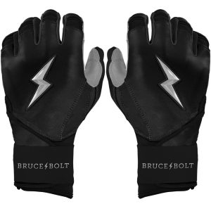 PREMIUM PRO CHROME Series Long Cuff Batting Gloves - BLACK