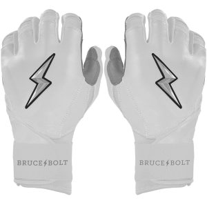 Chrome Series Long Cuff Batting Gloves - White