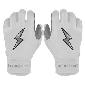 Chrome Series Short Cuff Batting Gloves - White
