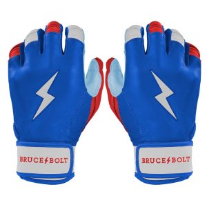 Bear Series Short Cuff Batting Gloves - Red. White & Blue