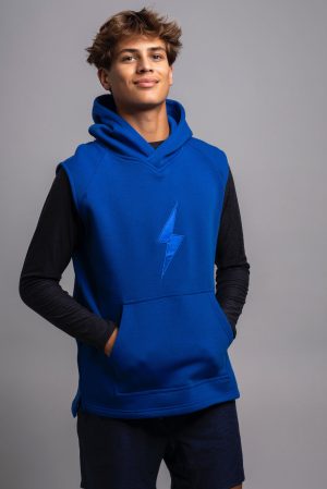 BOLT Sleeveless Hoodie - Royal/Royal Bolt